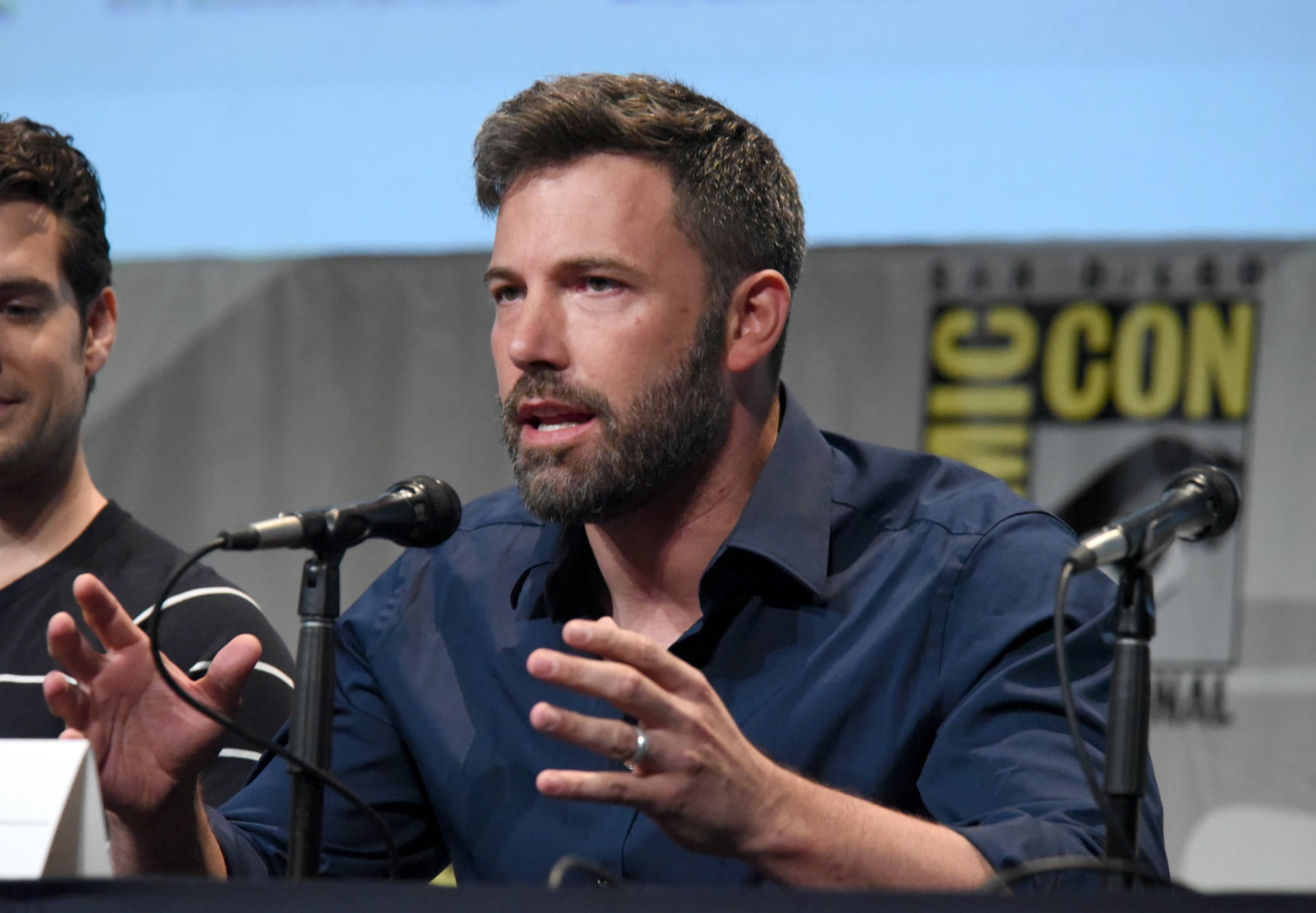 Ben Affleck attends the "Batman v Superman: Dawn of Justice" panel on Day 3 of Comic-Con International, on Saturday, July 11, 2015, in San Diego. (Photo by Richard Shotwell/Invision/AP)